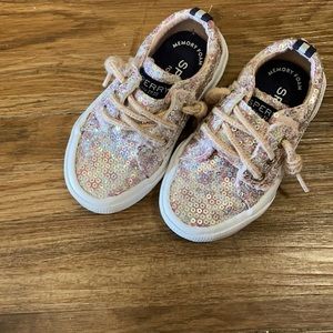 Toddler sperry pink glitter shoes